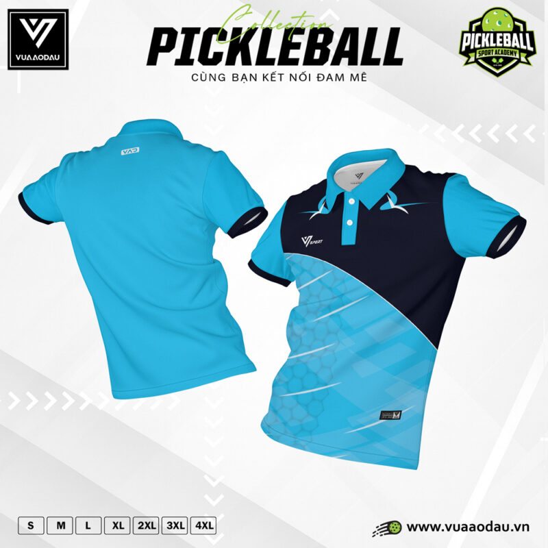 Áo Polo Thể Thao Pickleball Màu Xanh Da Trời – Thiết Kế Tổ Ong Năng Động
