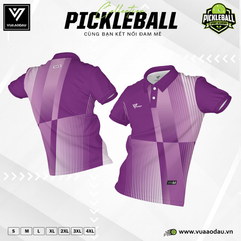 Áo Pickleball Tím Kẻ Sọc – Sự Kết Hợp Đỉnh Cao Giữa Trẻ Trung Và Thanh Lịch