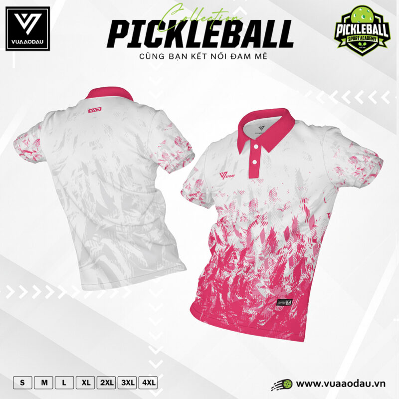 Áo Pickleball Trắng Loang Đỏ Nghệ Thuật - Phong Cách & Thoải Mái Cho Mùa Vận Động