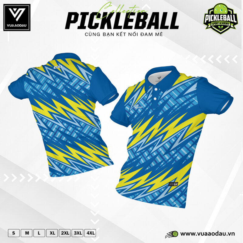 Áo Thể Thao Pickleball Xanh Dương Vàng Năng Động