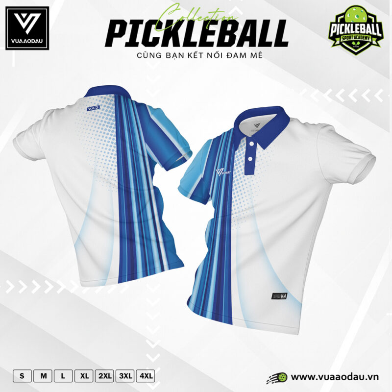Áo Thể Thao Pickleball Trắng Xanh Năng Động Thiết Kế Độc Đáo