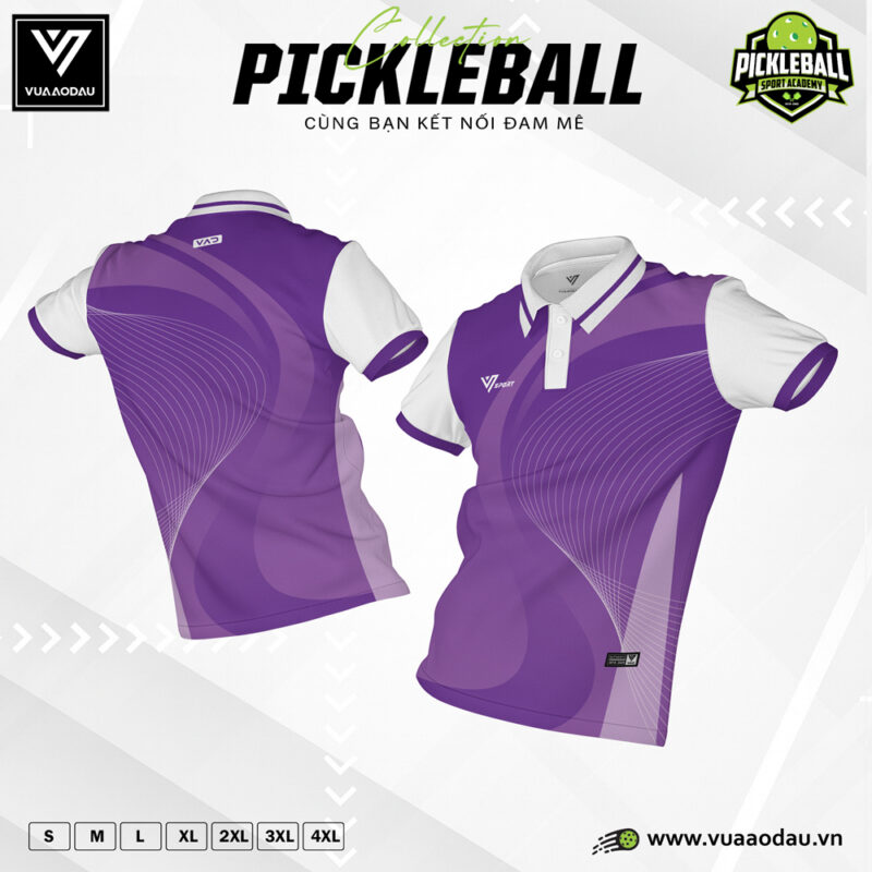 Áo Polo Pickleball Tím Năng Động – Cổ Bẻ Thể Thao Thoáng Mát