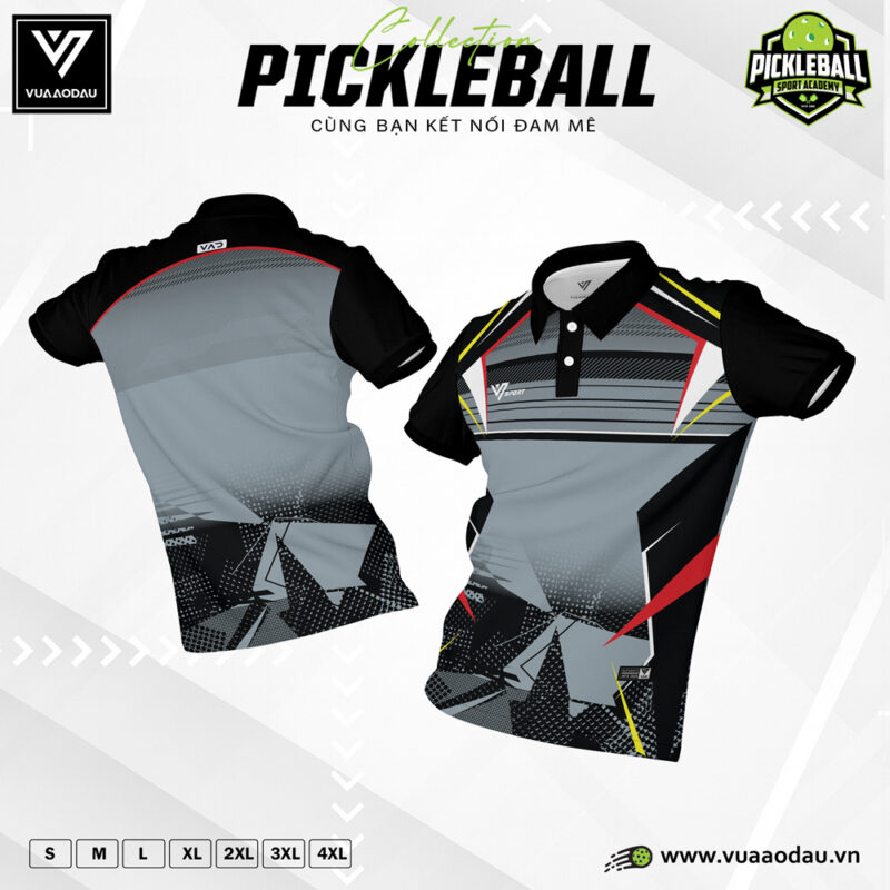 Áo Pickleball Xám Hiện Đại - Năng Động, Thoáng Mát, Form Chuẩn Thể Thao