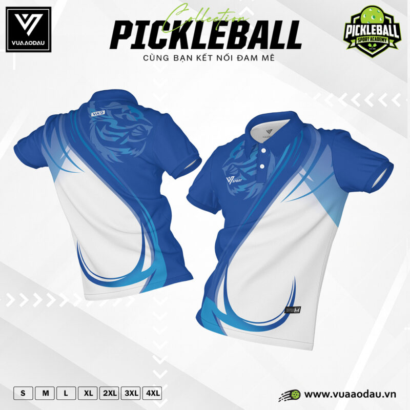 Áo Pickleball Xanh Dương Phối Trắng – Thiết Kế Thể Thao Năng Động Cho Người Yêu Vận Động