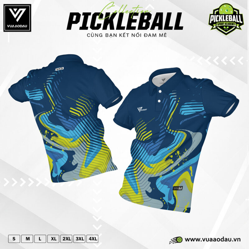 Áo Pickleball Xanh Dương Đậm - Năng Động và Chuyên Nghiệp