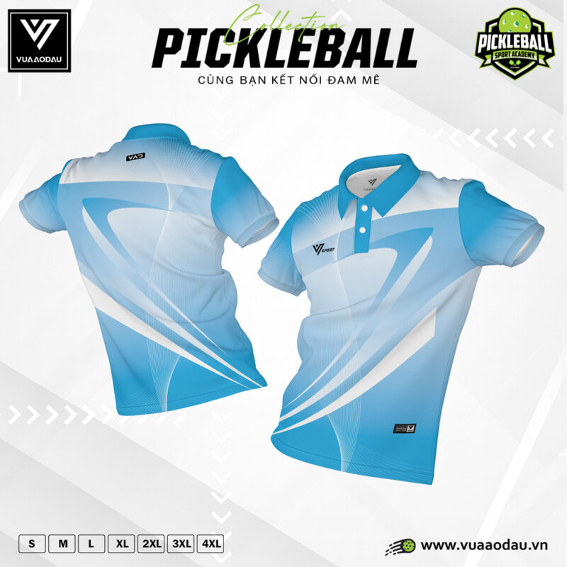 Áo Polo Pickleball Xanh Dương Nhạt Thể Thao Năng Động