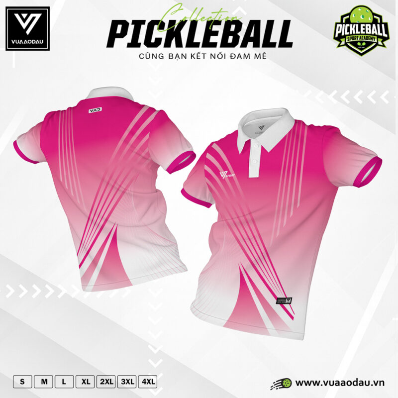 Áo Thi Đấu Pickleball Hồng Trắng Năng Động – Phiên Bản 2026