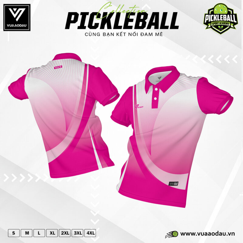 Áo Pickleball Nữ Hồng Trắng – Năng Động, Hiện Đại & Thời Trang