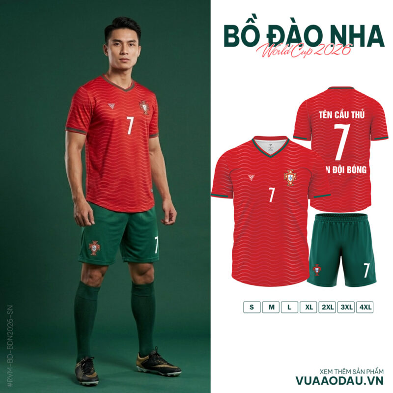Áo Đội Tuyển Bồ Đào Nha World Cup 2026 - Đỏ Chủ Đạo Năng Động