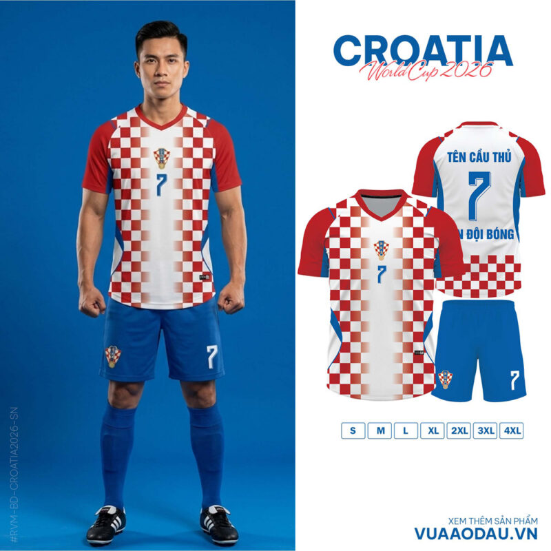 Áo Đội Tuyển Croatia World Cup 2026 – Caro Đỏ Trắng Chủ Đạo