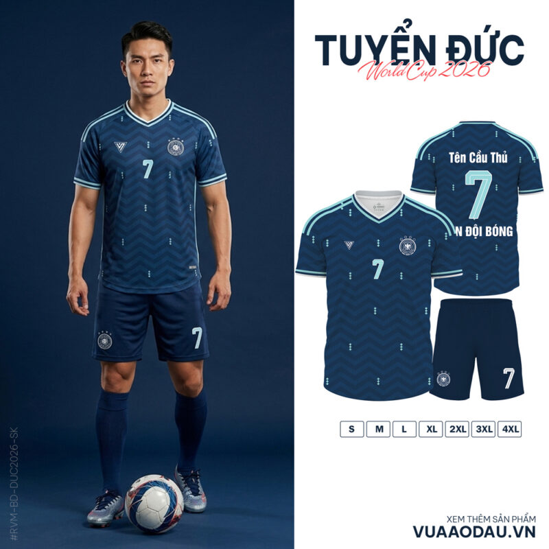 Áo Đội Tuyển Đức World Cup 2026 Xanh Navy Cá Tính