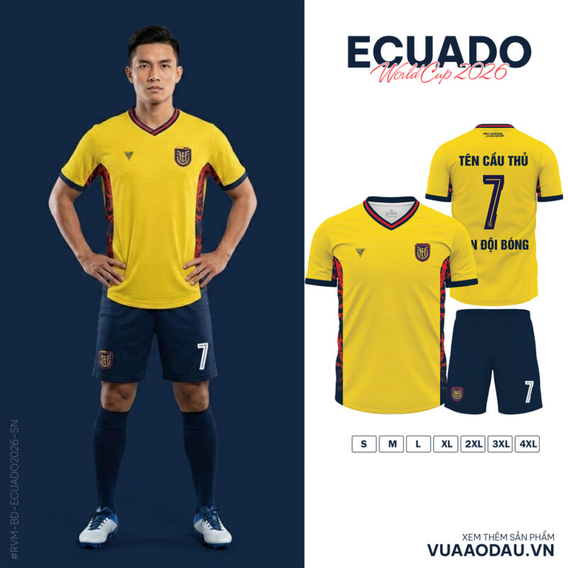 Áo Đội Tuyển World Cup 2026 Ecuador Sân Nhà – Màu Vàng Năng Động