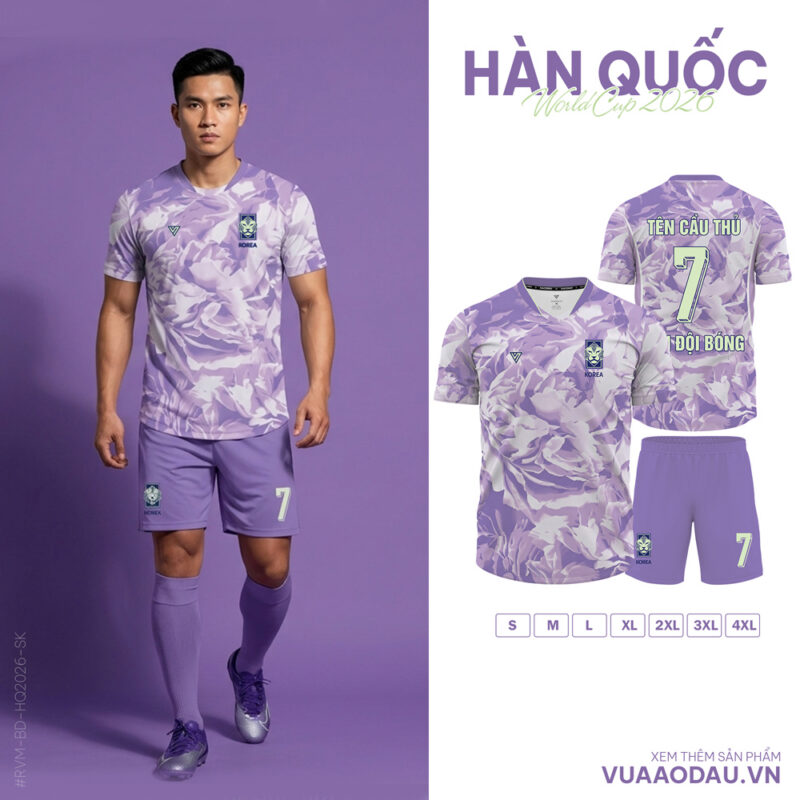 Áo Đội Tuyển World Cup 2026 Hàn Quốc Màu Tím Pastel – Sức Hút Thời Trang & Năng Động