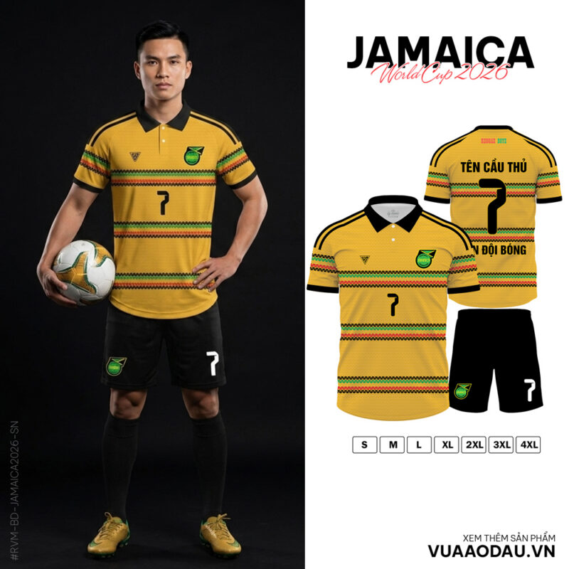Áo Đội Tuyển Jamaica World Cup 2026 Sân Nhà - Vàng Nổi Bật