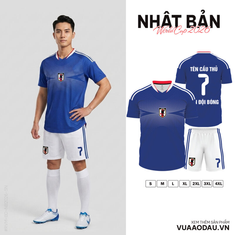 Áo Đấu Đội Tuyển Nhật Bản World Cup 2026 Xanh Dương Đậm