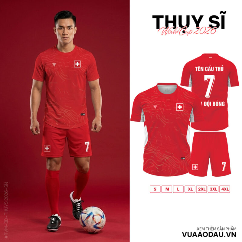 Áo Đội Tuyển Thụy Sĩ World Cup 2026 - Màu Đỏ Chủ Đạo, Thiết Kế Cá Tính