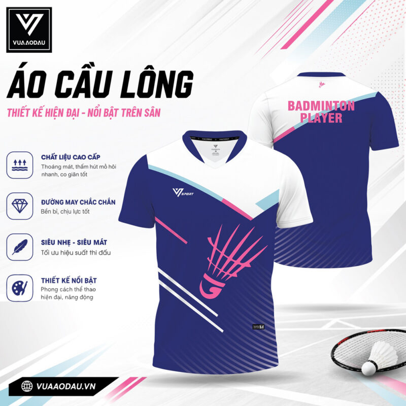 Áo Cầu Lông Nữ Xanh Tím VAD-38 - Năng Động & Hiện Đại